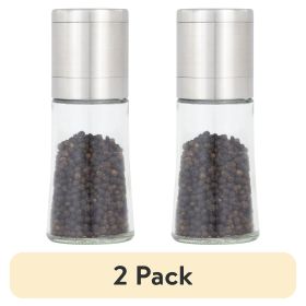 (2 pack) Elite Prefilled Salt and Pepper Grinder Set